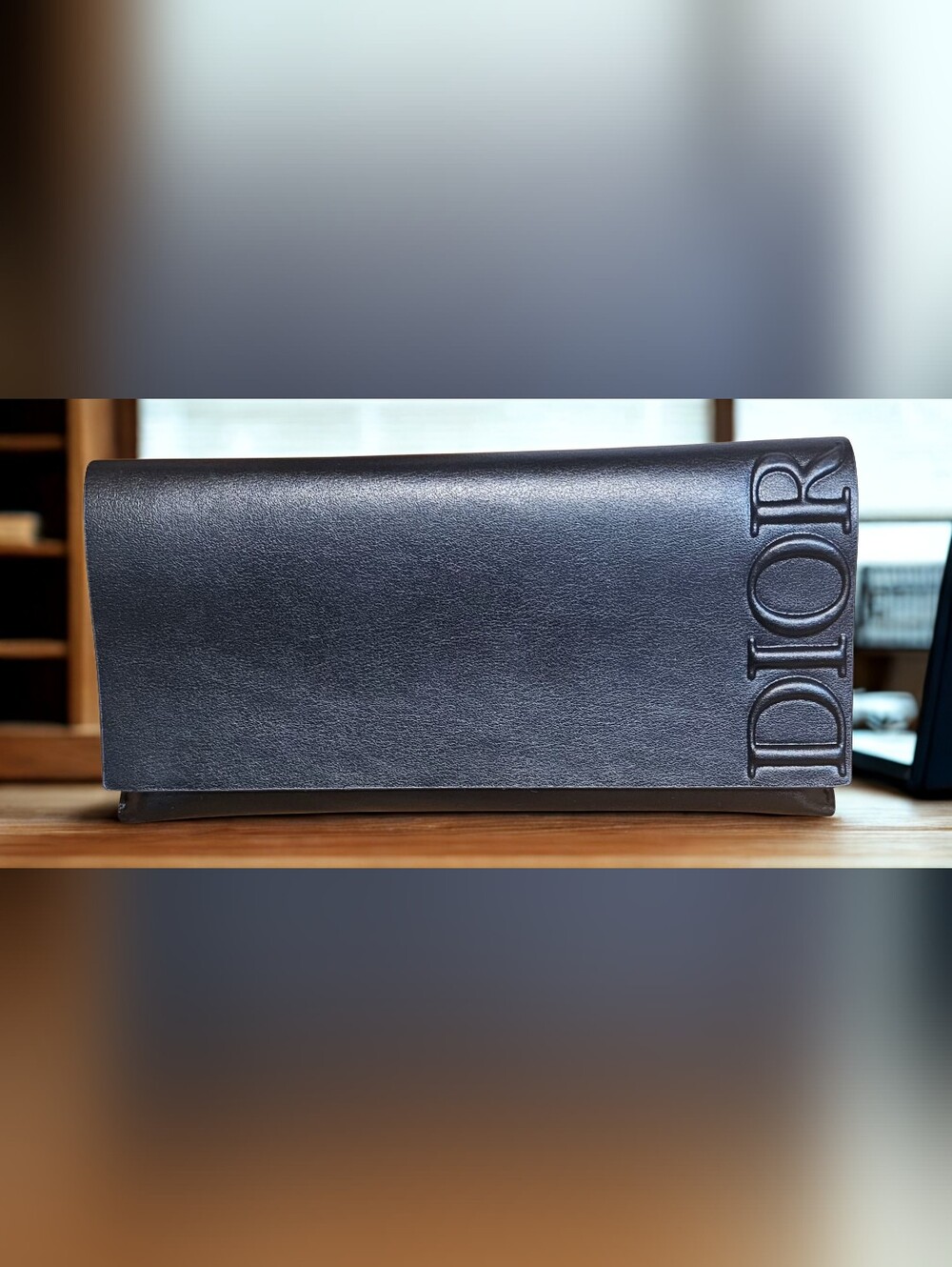 Dior Embossed Black Leather Sunglasses Case Empty/New Clean Cloth/MSRP$65